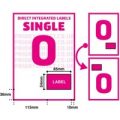 Single Integrated Label – Style O – 100 Sheets